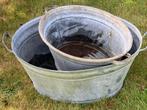2 waterdichte zinken teilen 56L en 20L jaren 50, Tuin en Terras, Bloembakken en Plantenbakken, Ophalen, Gebruikt, 100 cm of meer