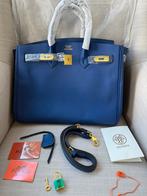 Hermes birkin bag 35 cm jeans blue, Ophalen of Verzenden, Nieuw, Blauw, Handtas