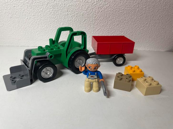 Duplo 4687 Grote Groene Tractor, Kinderen en Baby's, Speelgoed | Duplo en Lego, Zo goed als nieuw, Duplo, Complete set, Ophalen of Verzenden