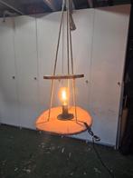 Boomstam Hanger met Industriële Lamp, Huis en Inrichting, Lampen | Hanglampen, Ophalen, 50 tot 75 cm, Nieuw, Industrieel