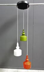 60 jaren zeldzame HOLMEGAARD hang lamp 3 x glas kap DEENS, Huis en Inrichting, Lampen | Hanglampen, Gebruikt, Vintage, Ophalen of Verzenden