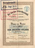 Aandeel West Java Kina Cultuur-Mij. - A'dam 1887 Indonesia, Postzegels en Munten, Aandelen en Waardepapieren, Ophalen of Verzenden
