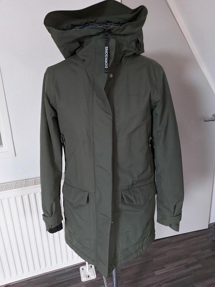Didriksons groene winterjas Stormsystem, Kleding | Dames, Jassen | Winter, Zo goed als nieuw, Maat 38/40 (M), Groen, Ophalen of Verzenden