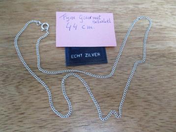 Zilveren fijne gourmet schakel ketting 44 cm. zilver beschikbaar voor biedingen