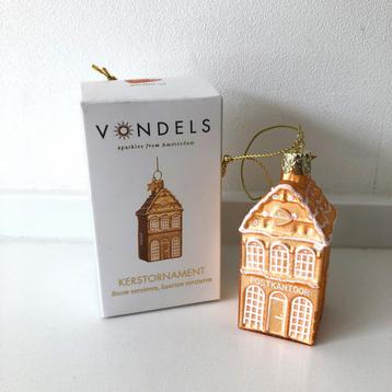 Vondels Kerstornament grachtenpandje goud . Nieuw in doos beschikbaar voor biedingen