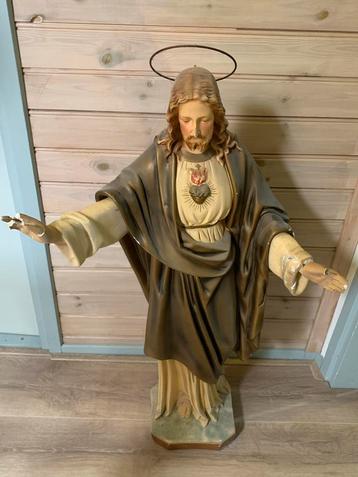 Antiek Heilig Hart Beeld - Restauratie Nodig beschikbaar voor biedingen