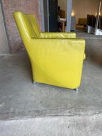 2x Leolux Dolcinea Fauteuil – Groen Leder - €399 per stuk, Ophalen of Verzenden, Zo goed als nieuw, Fauteuil stoel leolux groen