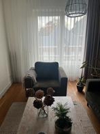 Groene fluwelen bank (met eventuele teak tafels), Huis en Inrichting, Banken | Bankstellen, Overige maten, Fluweel, 75 tot 100 cm