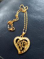 18K. Gouden Plated Ketting met hartvormige hanger, Nieuw, Ophalen of Verzenden, Hart, Goud