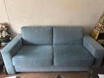 Twee mooie lichtblauwe zitbanken, Ophalen, Gebruikt, Tweepersoons, 75 tot 100 cm