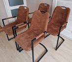 Eetkamerstoelen 4 stuks cognac, Huis en Inrichting, Stoelen, Ophalen, Gebruikt, Bruin, Vijf, Zes of meer stoelen