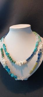 Ketting met verschillende soorten edelstenen, Sieraden, Tassen en Uiterlijk, Edelstenen, Ophalen of Verzenden, Zo goed als nieuw