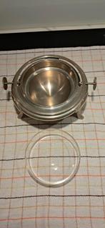 Zilveren serveerschaal met glazen deksel, Ophalen of Verzenden