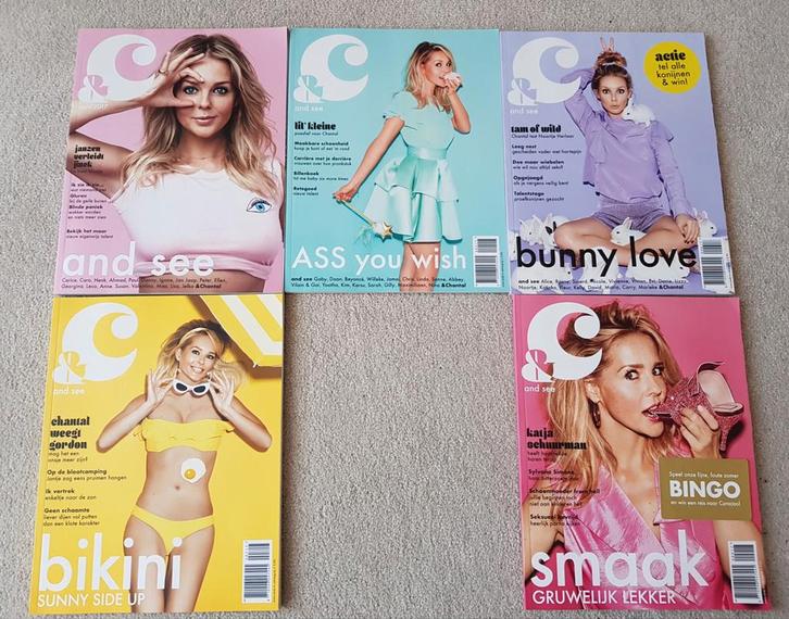 &c and see chantal janzen tijdschrift verzamelaar nr. 1-4+6, Boeken, Tijdschriften en Kranten, Nieuw, Damesbladen, Verzenden