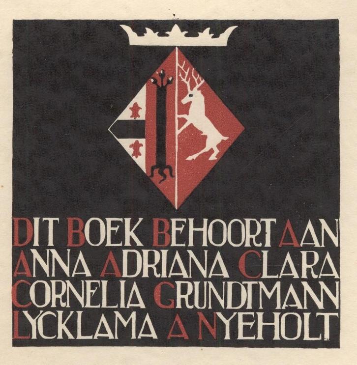 0492 Ex Libris Nederland : Jeanne Bieruma Oosting, 1927, Antiek en Kunst, Kunst | Etsen en Gravures, Verzenden