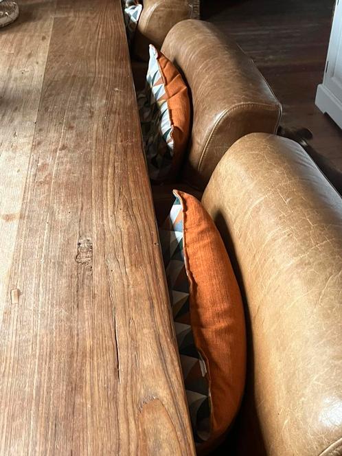 Buffallo lederen stoelen en bank eetkamer., Huis en Inrichting, Stoelen, Gebruikt, Drie, Leer, Overige kleuren, Ophalen
