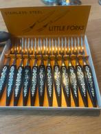 60’s tapa’s / taart tweetandvorkjes 12 ex, Huis en Inrichting, Ophalen of Verzenden, Nieuw, Rvs of Chroom, Bestekset