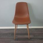 Eetkamerstoel JONSTRUP cognac kunstleer/eiken kleur, Huis en Inrichting, Stoelen, Ophalen, Bruin, Zo goed als nieuw, Eén