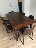 Eethoek met 6 stoelen, Huis en Inrichting, Tafels | Eettafels, Ophalen, Gebruikt, 50 tot 100 cm, Vijf personen of meer