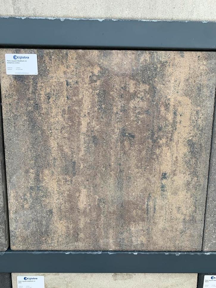 Patio Square Metallica Corten - Restpartij - €650 28,8m2, Tuin en Terras, Tegels en Klinkers, Nieuw, Terrastegels, Beton, 10 m² of meer