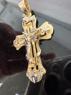 14 karaats gouden unieke kruis met jezus en witgoud, Ophalen of Verzenden, Nieuw, Goud, Goud
