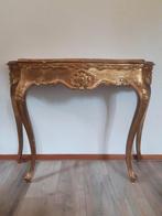 Prachtige antieke Franse houten bois doré tafel sidetable., Ophalen, Gebruikt, 25 tot 50 cm, Rechthoekig