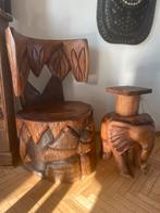 Origineel afrikaanse stoel en onderstel voor tafel, Huis en Inrichting, Stoelen, Ophalen, Zo goed als nieuw, Eén