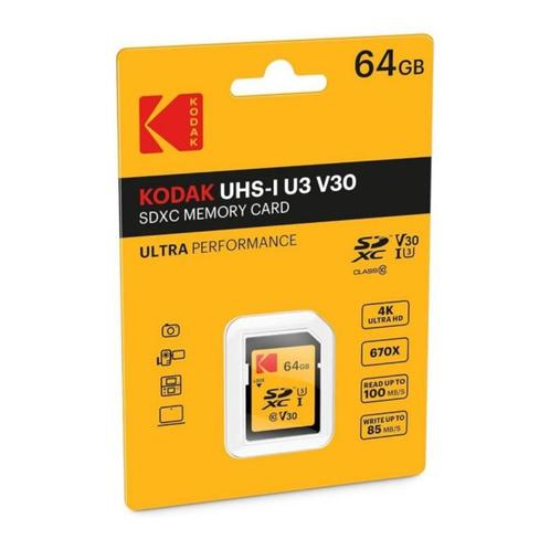 Kodak 64GB SD UHS-I U3 V30 (SD Kaart) *Nieuw*, Audio, Tv en Foto, Fotografie | Geheugenkaarten, Nieuw, SD, 128 GB, Smartphone