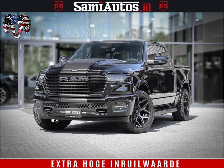 Dodge Ram 1500 Laramie Night | Face Lift | 420Pk 636 Nn | Ex, Auto's, Bestelauto's, Bedrijf, Te koop, Achteruitrijcamera, Adaptive Cruise Control