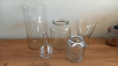 Diverse glazen vazen, Huis en Inrichting, Woonaccessoires | Vazen, Zo goed als nieuw, Overige kleuren, Minder dan 50 cm, Glas