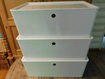 3 Kuggis IKEA bakken met deksel wit, 37x54x21 cm wit beschikbaar voor biedingen