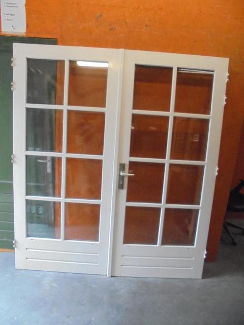 Openslaande tuindeuren dubbelglas, 186 x 211,5 (nr. HR1150A), Doe-het-zelf en Verbouw, Deuren en Horren, Zo goed als nieuw, Buitendeur