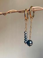 Zwarte parel oorbellen, Sieraden, Tassen en Uiterlijk, Oorbellen, Hangers, Nieuw, Ophalen of Verzenden, Grijs