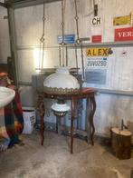 Antieke olielamp met ketting, Ophalen of Verzenden