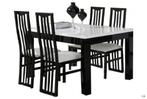 Eettafel Forever Hoogglans wit zwat marmer grijs-SALE-, Nieuw, Vijf personen of meer, 150 tot 200 cm, Rechthoekig