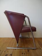 vintage design stoel paars chroom leder memphis, Huis en Inrichting, Stoelen, Ophalen, Gebruikt, Memphis jaren 70 80, Eén