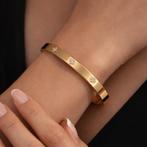Elegant Gold Bangle Bracelet -  Valentine’s Gift, Staal, Verzenden, Nieuw, Goud