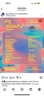 1x Joy X Flow festival, Tickets en Kaartjes, Evenementen en Festivals, Eén persoon