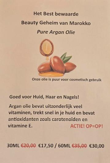 Pure Argan Olie uit Marokko voor Cosmetisch gebruik beschikbaar voor biedingen