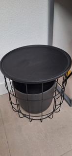 Rond bijzettafeltje/plantentafel + plantenpot cadeau!, Huis en Inrichting, Tafels | Bijzettafels, Minder dan 45 cm, Minder dan 55 cm