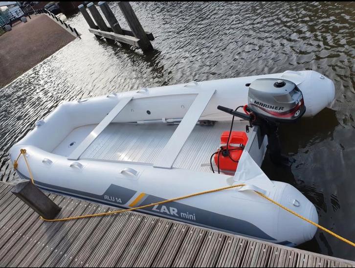 ZAR mini ALU14, Watersport en Boten, Rubberboten, Zo goed als nieuw, Overige merken, Aluminium, Minder dan 70 pk, Benzine, Ophalen