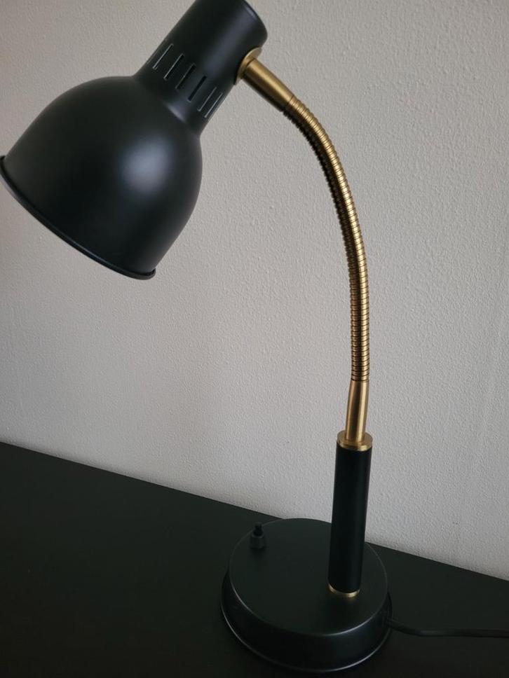 Stijlvolle bureaulamp - Zwart & Goud, Huis en Inrichting, Lampen | Vloerlampen, Zo goed als nieuw, Minder dan 100 cm, Metaal, Ophalen