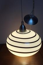 NOS retro vintage swirl zebra hanglamp EGLO, Ophalen, Zo goed als nieuw, Glas, Minder dan 50 cm