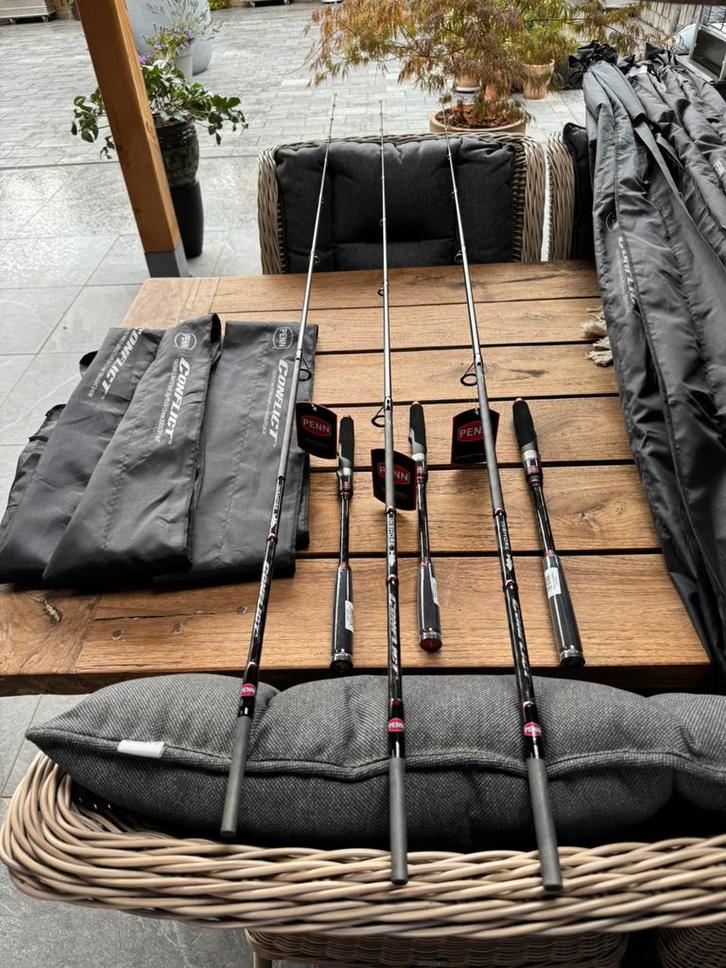 nieuwe penn conflict hengels , div soorten -21 en - 30, Watersport en Boten, Hengelsport | Zeevissen, Nieuw, Werphengel, Ophalen of Verzenden
