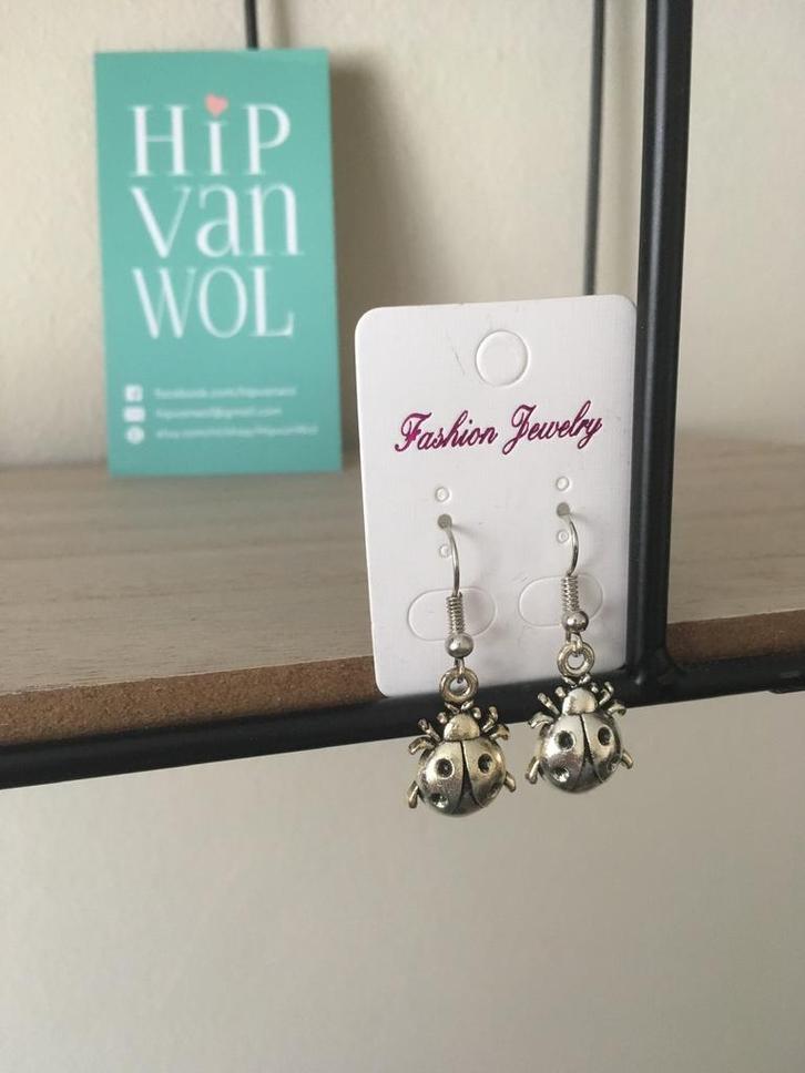 Lieveheersbeestjes, Sieraden, Tassen en Uiterlijk, Oorbellen, Nieuw, Hangers, Overige materialen, Zilver, Ophalen of Verzenden