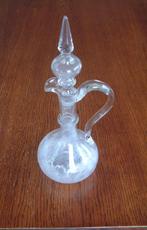 antieke karaf olijfslijpsel met mooie stop, Ophalen of Verzenden