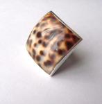 Prachtige 925 zilveren ring parelmoer Abalone mt. 16, Ophalen, Zilver, Ring, Met edelsteen