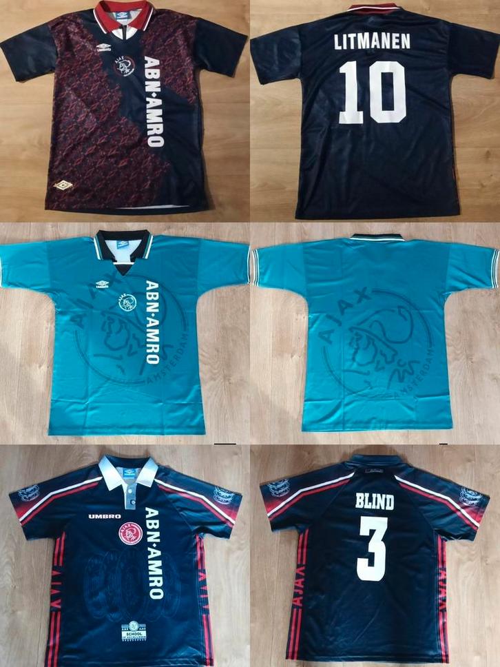 Ajax. Ajax Retro/Replica uitshirts set van 3 stuks. Mt L., Verzamelen, Sportartikelen en Voetbal, Nieuw, Shirt, Ajax, Ophalen of Verzenden