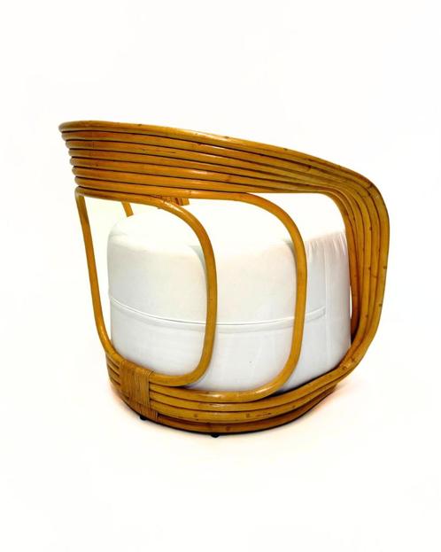 Rattan chair inspired by Eva Armchair (Giovanni Travasa), Huis en Inrichting, Stoelen, Gebruikt, Eén, Riet of Rotan, Wit, Ophalen of Verzenden