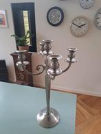 Zilverkleurige vijfarmige kandelaar, Antiek en Kunst, Ophalen of Verzenden, Overige materialen